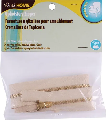 Miniatura 7 de Dritz Home 9069 Cremallera de tapicería de latón, 72 pulgadas, beige