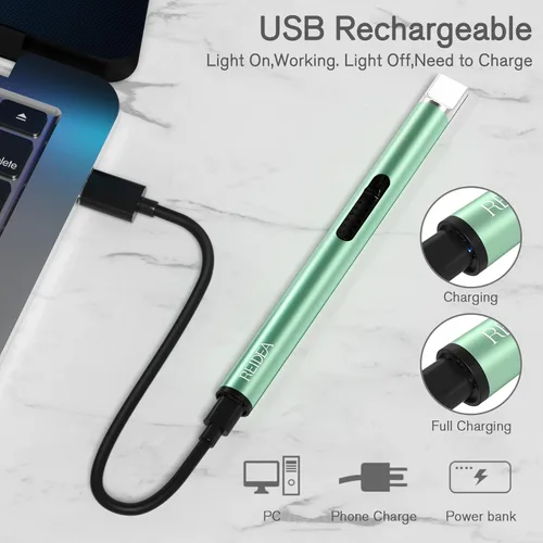 Miniatura 4 de REIDEA Encendedor S4 Encendedor electrónico de velas USB recargable con cerradura de seguridad, resistente al viento, enfriamiento rápido