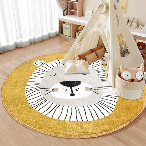 Miniatura 4 de USTIDE Alfombra extra grande para niños, alfombra suave de león, alfombra para dormitorio, alfombra para gatear bebé, alfombra de sala