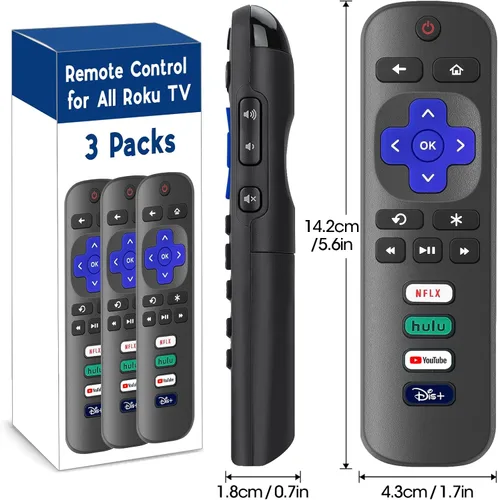 Miniatura 6 de Paquete de 3 controles remotos de repuesto solo para Roku TV, compatible con TCL Roku/Hisense Roku/Sharp/Philips/Onn Roku (no para Roku Stick y Box)