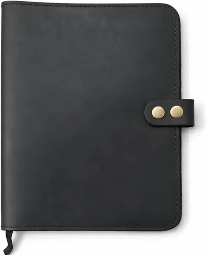 Miniatura 5 de Funda de cuero rústico para cuaderno de esteno en espiral de 6 x 9 pulgadas, cubierta Cahier recargable hecha a mano, organizador de cuero