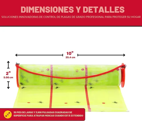 Miniatura 4 de Catchmaster Trampa Adhesiva Gigante para Moscas 1 Paquete 9 Metros Cada Una, Trampas Adhesivas para Moscas al Aire Libre, Atrapador de Insectos