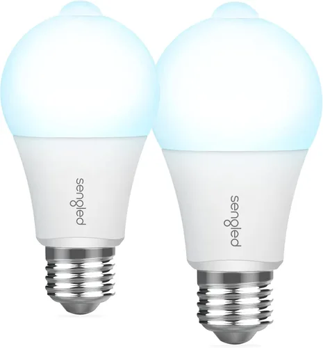 Sengled Bombillas LED con sensor de movimiento, A19 de 5000 K, luz diurna del atardecer al amanecer, luz activada por movimiento, 11 W (equivalente