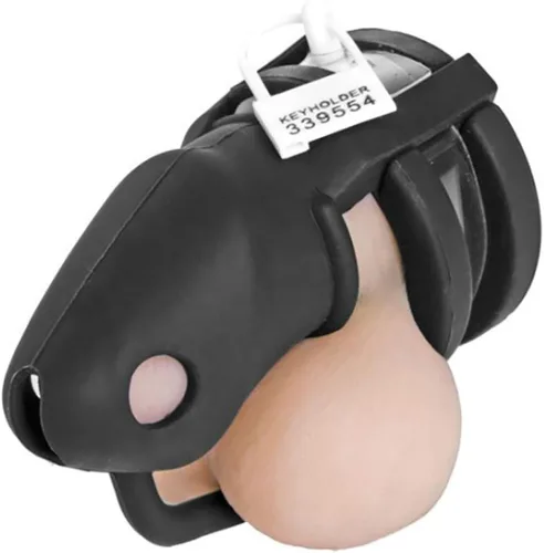 Jaula para adultos BDSM ajustable de silicona negra para hombres, dispositivos de castidad masculina, jaula bloqueada, juguete sexual para hombres,
