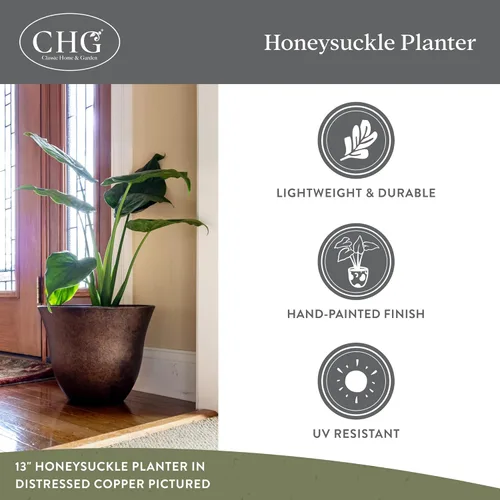 Miniatura 4 de Classic Home and Garden Honeysuckle Resin Planters - Macetas Ligeras para Plantas de Interior y Exterior - Macetas de Plástico Resistentes a