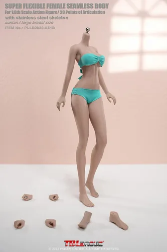 OBEST TBLeague - Figura súper flexible sin costuras, a escala 1/6, pies desmontables, figuras de acción coleccionables en miniatura PLLB2022-S51B