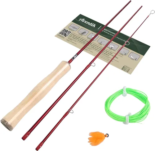 Miniatura 6 de Aventik Caña de Pesca con Mosca de Práctica de 4'0'' para Principiantes de 3 Piezas para Pesca Deportiva