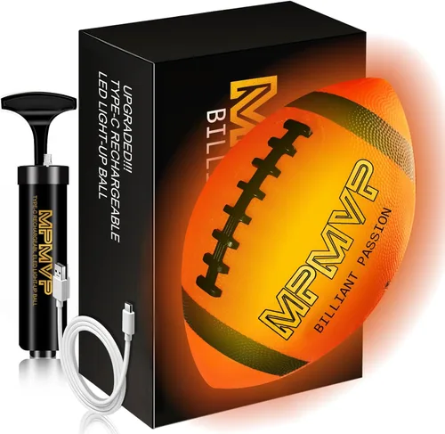 Balón de fútbol que brilla en la oscuridad, balón de fútbol LED de tamaño 6, recargable por USB, genial juguete deportivo para exteriores para
