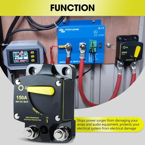 Miniatura 7 de Erayco Disyuntor de 50 amperios de 12 V a 48 V CC para motor de arrastre de barcos, vehículos de remolque de ATV marinos, audio estéreo, batería