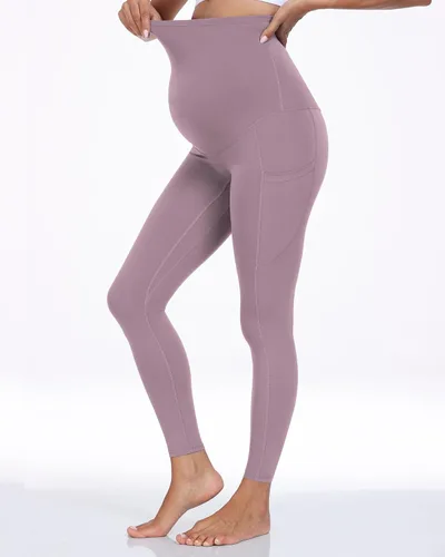 Miniatura 51 de WHOUARE Leggings de maternidad sobre el vientre con bolsillos para mujer, cintura alta, entrenamiento, pantalones de yoga