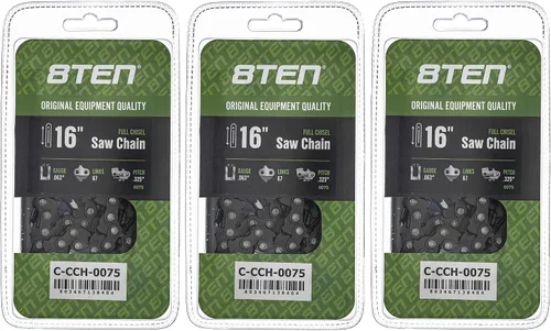 Miniatura 124 de 8TEN Cadena de motosierra semi cincel de 6 pulgadas .050 1/4 42 DL para Worx WG320 Black & Decker LLP120 (paquete de 3)