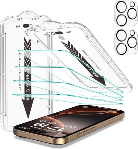 Miniatura 17 de EZ-GLAZ - Paquete de 4 + 2 protectores de pantalla de privacidad para iPhone 13 [6.1 pulgadas] con protector de lente de cámara