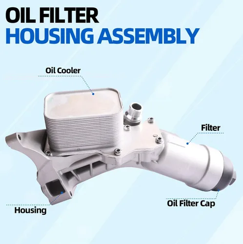 Miniatura 3 de MITZONE Conjunto de carcasa de filtro de enfriador de aceite de aluminio compatible con BMW 230i 330e 330i 330i 330i GT xDrive 430i 530i 530e 530i