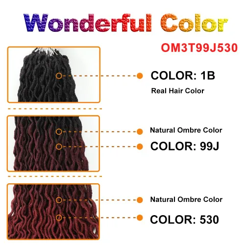 Miniatura 7 de Eliza Rastas gitanas onduladas de 18 pulgadas, cabello de ganchillo suave, 6 paquetes de trenzas sintéticas de diosa, raíces africanas, extensiones