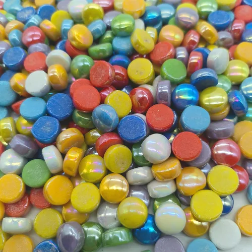 Miniatura 7 de Mosaico redondo para manualidades, 0.472 in, piezas de mosaico de vidrio de colores surtidos para suministros de arte, kit de fabricación de mosaico
