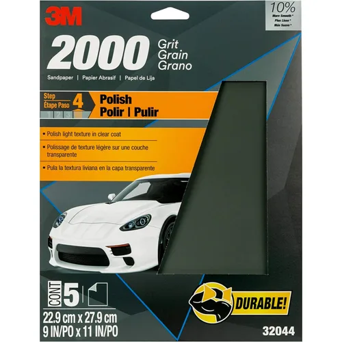 Miniatura 9 de 3M Wetordry - Papel de lija 32035, grano 800, 9 x 11 pulgadas, 5 hojas por paquete