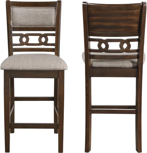 Miniatura 20 de New Classic Furniture Gia - Silla de comedor (juego de cuatro), asiento y respaldo tapizados en tela gris claro, color gris