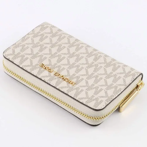 Miniatura 4 de Michael Kors Jet Set - Funda pequeña con cremallera alrededor de la tarjeta VanillaAcorn