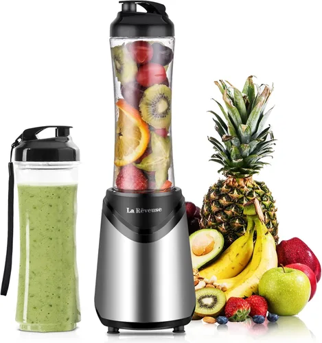 Miniatura 2 de La Reveuse Licuadora de tamaño personal de 300 W (plateado) + La Reveuse Retro Blender 300 W