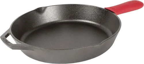 Miniatura 6 de Lodge - Olla doble de hierro fundido presazonado de 5 cuartos con mangos y sartén de hierro fundido presazonado de 12 pulgadas con mango de silicona