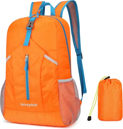 Miniatura 10 de Levayhill Mochila de senderismo plegable de 25L, ligera y plegable, mochila básica de día colapsable, resistente al agua, para viajes, para hombres