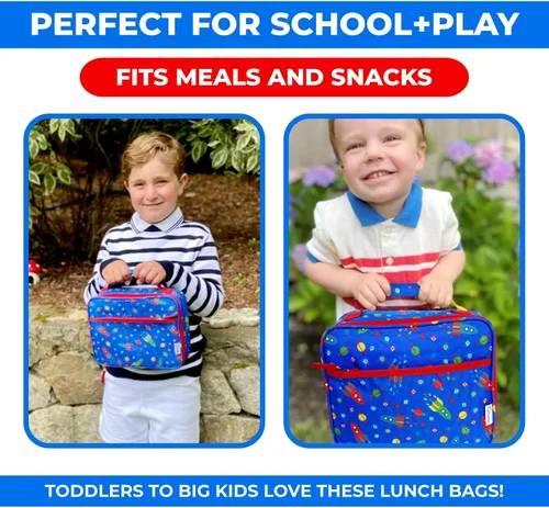 Miniatura 5 de Lonchera para niños, bolsa térmica para guardería infantil,jardín de niños, preescolar, cajas de contenedores para bocadillos,almuerzos, sin BPA
