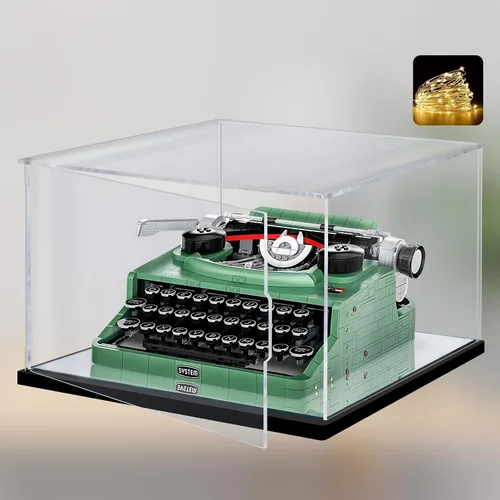 Miniatura 15 de Vitrina de acrílico transparente premium con iluminación LED – Escaparate a prueba de polvo con protección UV para máscara Lego Venom 76187, cascos