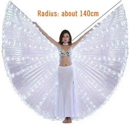 Miniatura 3 de CALIDAKA Alas LED Isis alas LED de danza del vientre alas LED de Isis alas de mariposa LED alas de ángel brillantes LED con palo telescópico