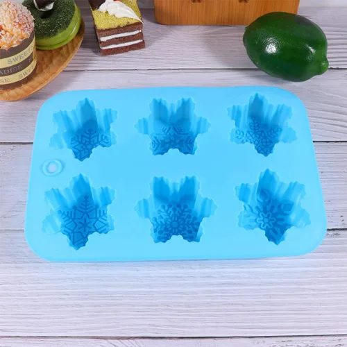 Miniatura 5 de EXCEART Moldes de silicona para tartas, moldes de silicona para jabón de silicona para tartas de copos de nieve, moldes de Navidad hechos a mano