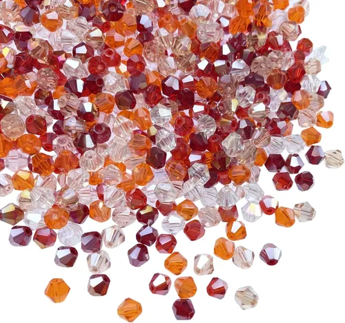 Miniatura 8 de 1000 cuentas de cristal bicono de 0.157 pulgadas mezcla de cristal AB azul a granel cuentas facetadas para collares, pulseras, aretes, manualidades