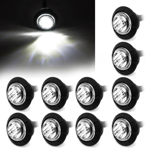 Miniatura 19 de FXC - 10 luces LED redondas de 1,9 cm - frontales y traseras, luz intermitente lateral, intermitentes para camión, coche, autobús, remolque, Púrpura