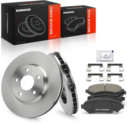 Miniatura 9 de A-Premium Rotores de freno de disco perforados y ranurados delanteros de 11.93 pulgadas (11.929 in) + kit de pastillas de cerámica compatible