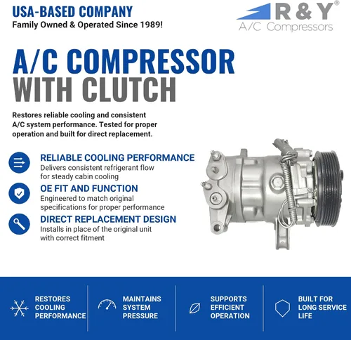 Miniatura 2 de RYC Compresor de aire acondicionado automotriz y embrague de A/C FG576 (se adapta a Jeep Liberty 3.7L 2002, 2003, 2004, 2005)