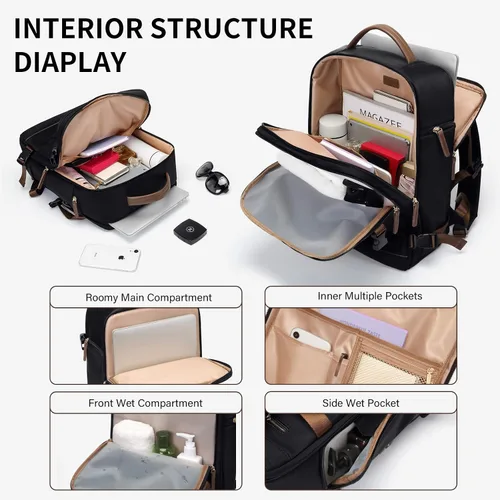 Miniatura 5 de GOLF SUPAGS Mochila para laptop con compartimento separado para laptop de 15.6 pulgadas, bolsa de computadora de gran capacidad para mujeres