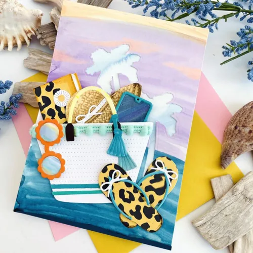 Miniatura 8 de Vasos y bolsas de playa troquelados para hacer tarjetas, troqueles de corte de metal, troqueles de papel en relieve para álbumes de recortes