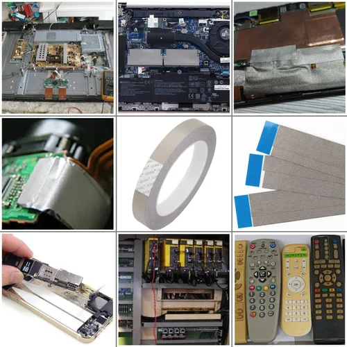 Miniatura 5 de Cinta adhesiva de tela conductora de 0.394 in x 65.6 ft (0.4 pulgadas x 65 pies), cinta Faraday para blindaje EMI, bloqueo de señal
