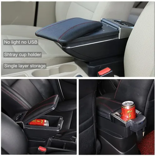 Miniatura 5 de Compatible con caja de reposabrazos de cuero para consola central de automóvil, SUZUKI SX4 2008 2009 2010 2011 2012 2013 2014 2015 2016 2017