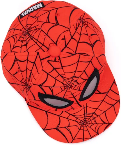 Miniatura 5 de Marvel Spider-Man - Gorra de verano para niños, diseño de tela de araña roja, gorra gráfica de superhéroe de Spiderman, gorro con cierre ajustable