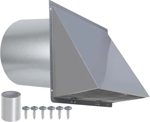 Miniatura 12 de Cubierta de ventilación de secadora de 3 pulgadas con malla y amortiguador, cubierta de ventilación de ventilación de pared, cubierta de ventilación