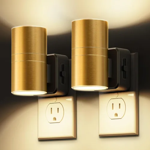 Miniatura 41 de Luces nocturnas que se enchufan a la pared, luz nocturna que cambia de color con enchufe giratorio, sensor de luz del atardecer al amanecer y brillo
