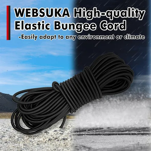 Miniatura 5 de Cuerda Elástica de Bungee, Cordón de Choque de Bungee Resistente, Cuerdas Elásticas de Poliéster para Acampar, Carpas, Carga, Cuerda Elástica