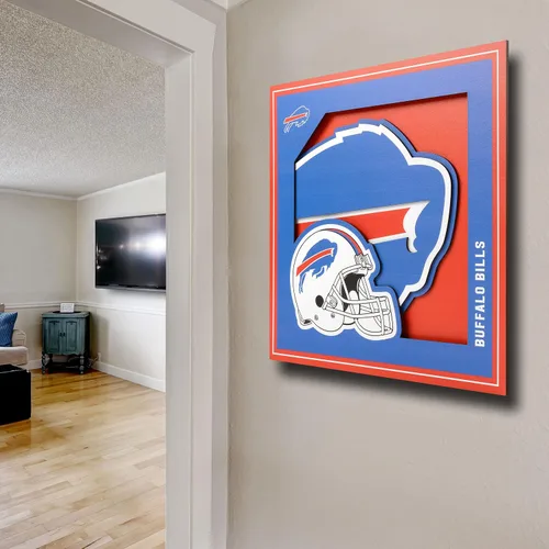Miniatura 3 de YouTheFan Arte de pared de la serie de logotipos 3D con licencia oficial de la NFL, hecho de múltiples capas, listo para colgar en la pared, diseño