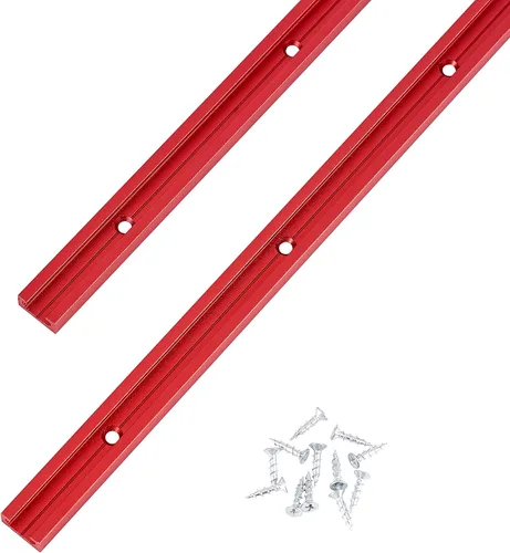 Miniatura 7 de Pista T de 48 pulgadas con tornillos para madera, perfil de doble corte universal en T con agujeros de montaje preperforados, carpintería, arenado