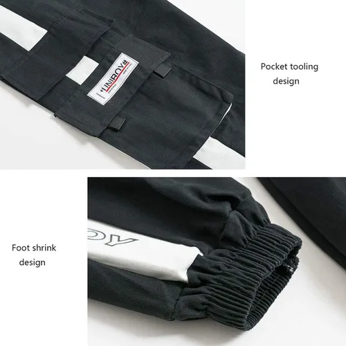 Miniatura 8 de XYXIONGMAO Pantalones deportivos casuales para hombre, pantalones deportivos holgados y casuales de hip hop, pantalones cargo negros para hombre