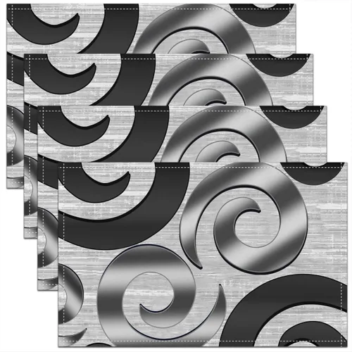 Miniatura 39 de Modern Circles - Juego de 4 manteles individuales de 12 x 18 pulgadas, patrón geométrico abstracto, decorativo, para niños, adolescentes y adultos
