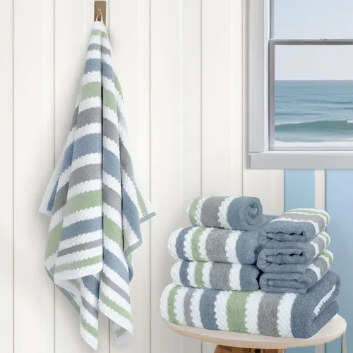 Miniatura 23 de Paños de lavado de algodón para ducha (6 piezas, 13 x 13 pulgadas), de secado rápido, gruesos, absorbentes, toallas faciales suaves para baño, juego
