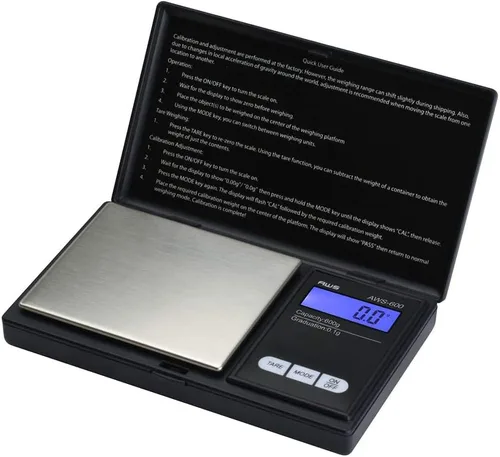 Miniatura 4 de American Weigh Scales Balanza de bolsillo digital 600 g x 0,1 g con pantalla LCD Gramo, onza, quilate, grano para monedas, joyas, piedras preciosas
