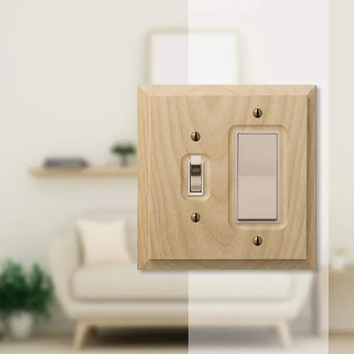 Miniatura 3 de Amerelle Baker Single Toggle/Single Rocker Placa de pared de madera sin terminar