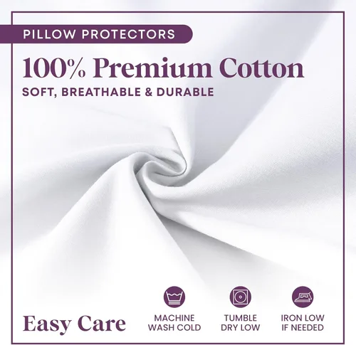 Miniatura 4 de CirclesHome Juego de 12 protectores de almohada estándar con cremallera, 100% algodón, transpirables, protegen las almohadas de la suciedad, el 1