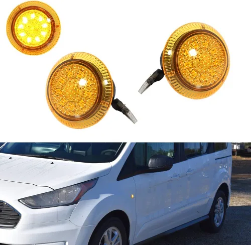 Miniatura 11 de Para 2010 2011 2012 2013 2014 2015 2016 2017 2018 2019 2020 2021 Ford Transit Connect Luces de Repetición de Marca de Parachoques Lateral con Lente